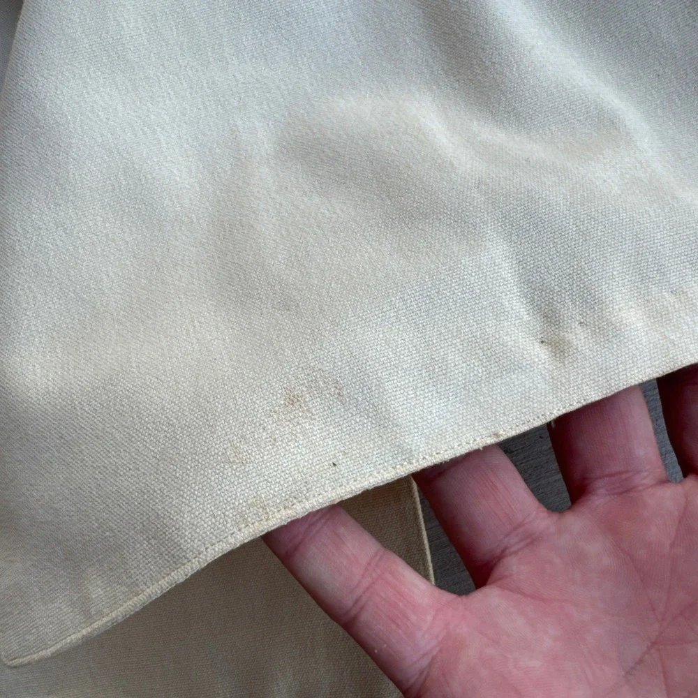 Palm Beach Suit Mens 37 Cream Double Breasted Pleated Cuffed 2 pc Vintage 1940s